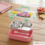 Lunch Box Bento Inox 3 Compartiments Fille "LIKABLE" - Boîte Repas Anti-Fuite | Kelicap.com – Image 2