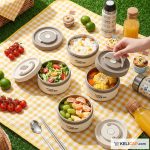 Lot de 4 Boîtes Lunch Box Isothermes avec Sac — Repas Chauds 5-6h | Kelicap.com – Image 3