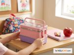 Lunch Box Bento 2 étages "Funny Unicorn" — Acier inoxydable avec poignée – Image 3