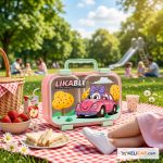 Lunch Box Bento "LIKABLE" Voiture Rose — 3 compartiments 600ml inox + Spork | Kelicap.com – Image 2