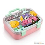 Lunch Box Bento Inox 3 Compartiments Fille "LIKABLE" - Boîte Repas Anti-Fuite | Kelicap.com
