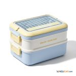 Lunch Box Inox "Enjoy Your Day" — 2 étages hermétiques + couvercle transparent | Kelicap.com