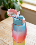 Gourde Motivante Rainbow 1L — Paille intégrée & repères horaires | Kelicap.com – Image 3