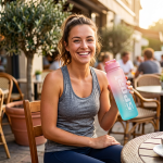 Gourde Sport Givrée 1L Rose-Turquoise — Suivez votre hydratation | Kelicap.com – Image 2