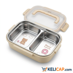 Lunch Box Bear Lunch — Bento inox à poignée, beige | Kelicap.com