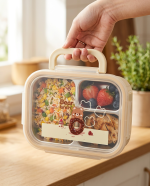 Lunch Box Bear Lunch — Bento inox à poignée, beige | Kelicap.com – Image 2