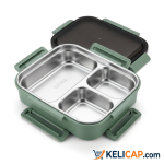 Lunch Box TINGLI SUS 304 — Bento inox 3 cases, 4 clips | Kelicap.com