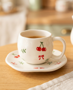 Tasse Café Cerises & Rubans — Charme rétro | Kelicap.com – Image 3